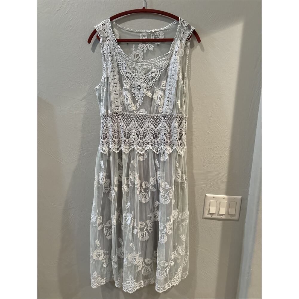 Sundance Dress 16 Lace Floral Embroidered Love Always Coquette Delicate Dainty - Picture 2 of 13
